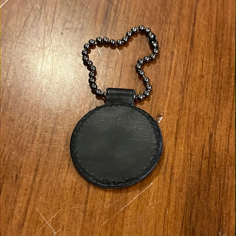 Ralph Lauren Leather hang tag Key Chain leather black silver